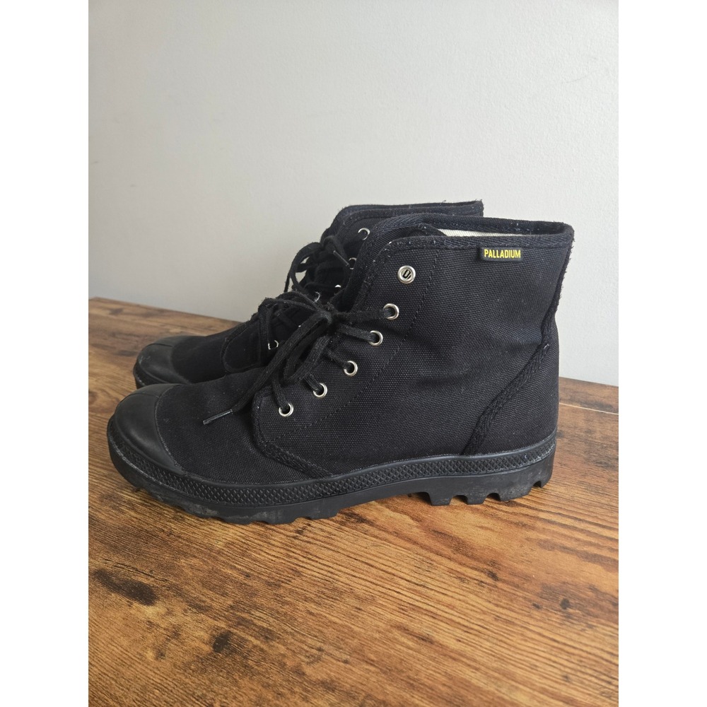 Palladium Pampa Hi Canvas Boots Mens 12 Black High Top Sneakers 75349-060-M